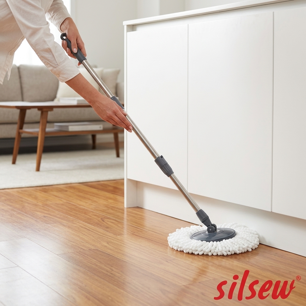 Silsew 360° Dönerli Mop ve Teleskobik Sap Seti – 3'lü Temizlik Seti