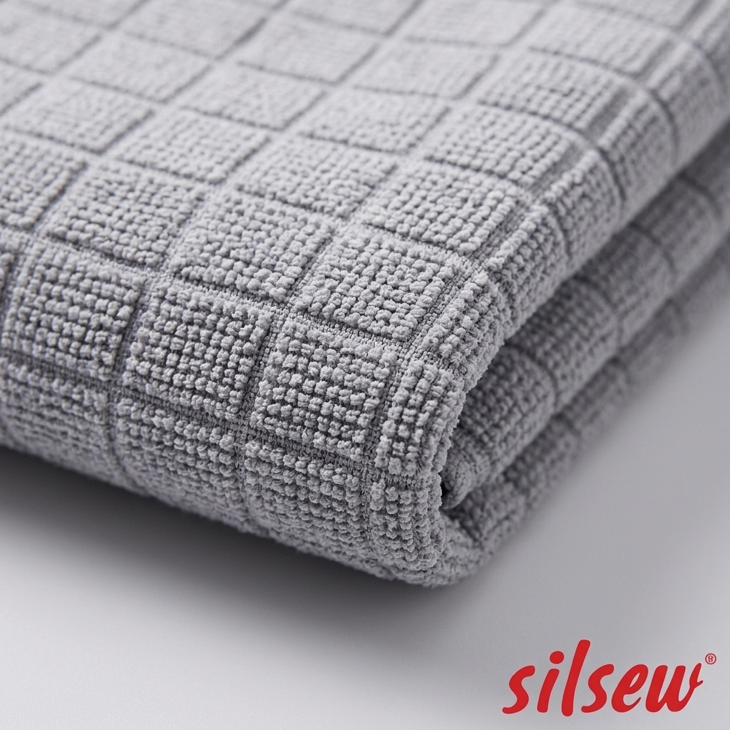 Silsew 3’lü Mikrofiber Gri Mutfak Temizlik Bezi 40x40 cm – Yüksek Emici, İz ve Tüy Bırakmaz Petek Dokulu Bez