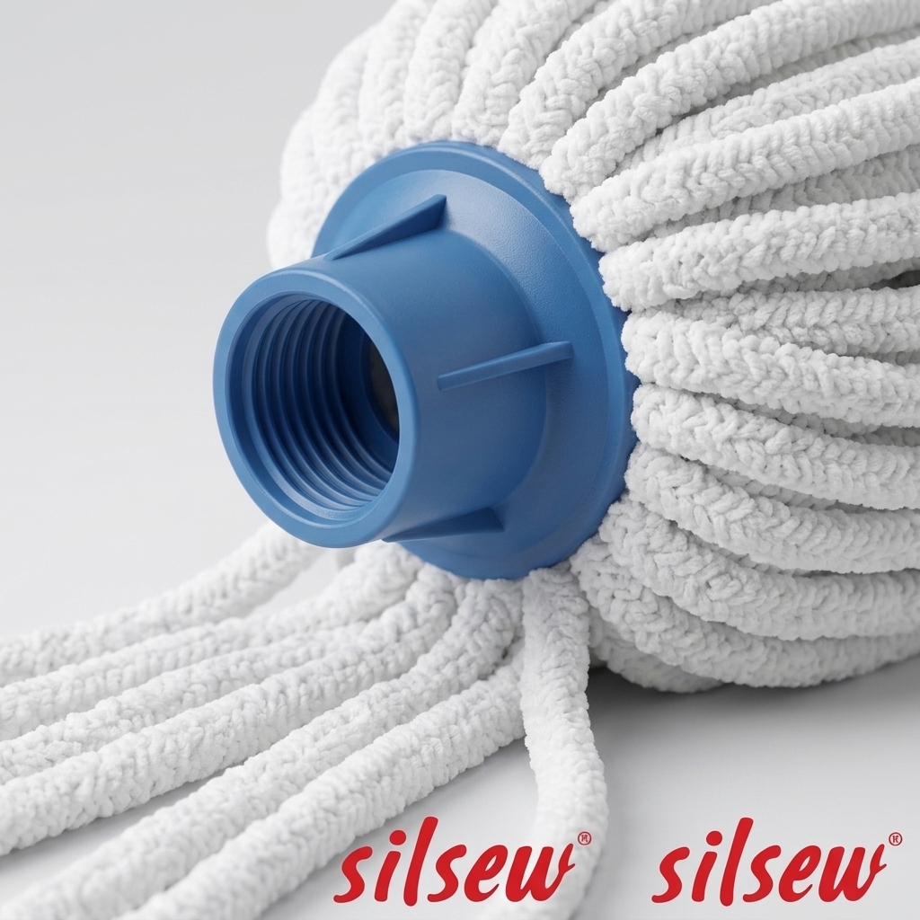 Silsew Mikrofiber Örgülü Saçaklı Mop Yedek Bezi – Klasik Vidalı Örgü Paspas Yedek Kafası