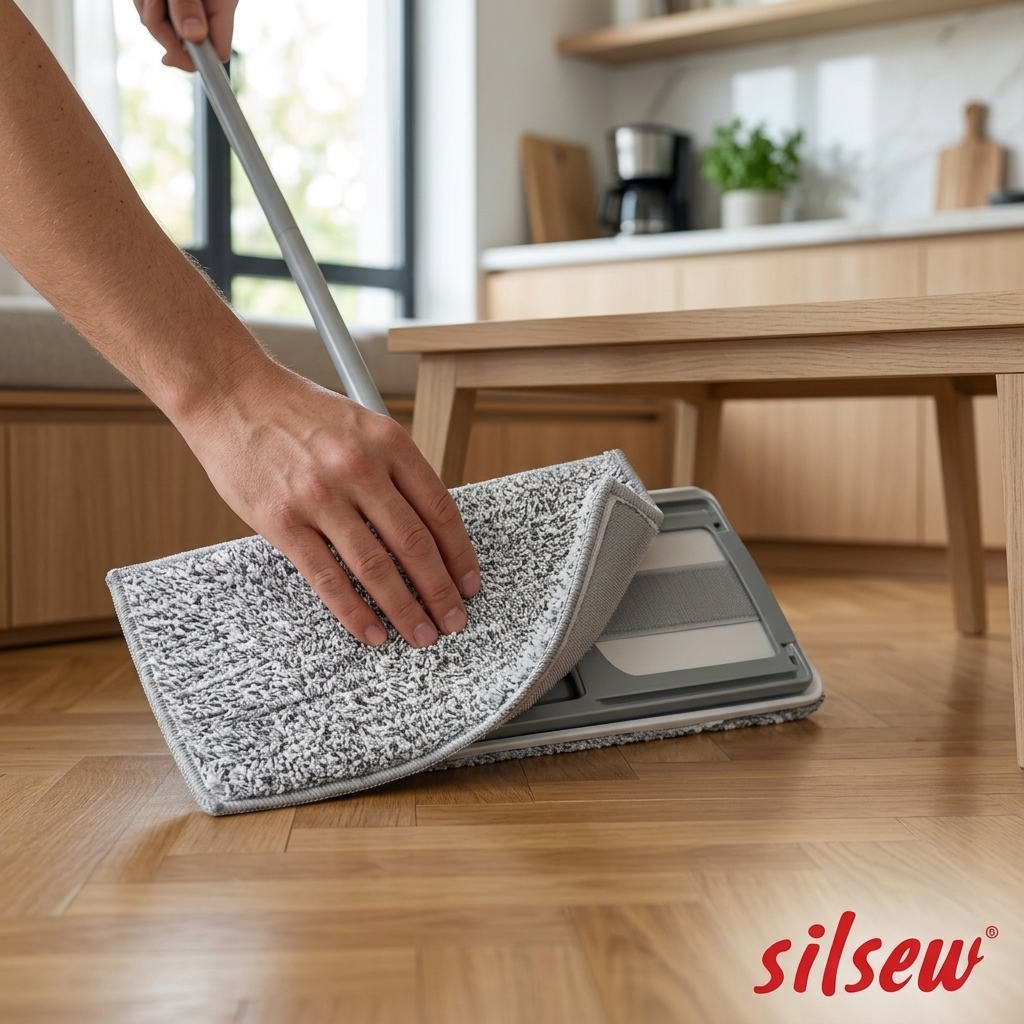 Silsew Smooth Mikrofiber Düz Mop Yedek Bezi – Flat Tablet Mop Uyumlu Cırtlı Zemin Temizlik Bezi