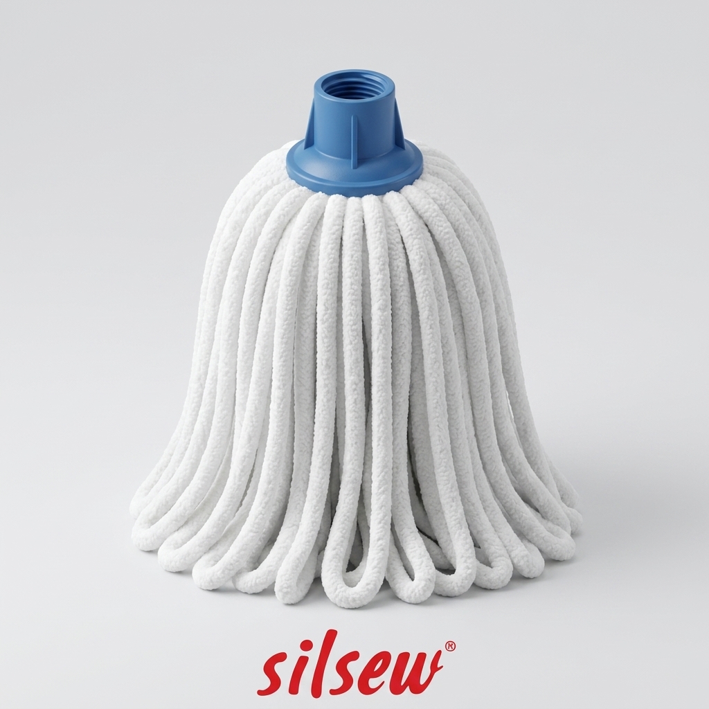 Silsew Mikrofiber Örgülü Saçaklı Mop Yedek Bezi – Klasik Vidalı Örgü Paspas Yedek Kafası