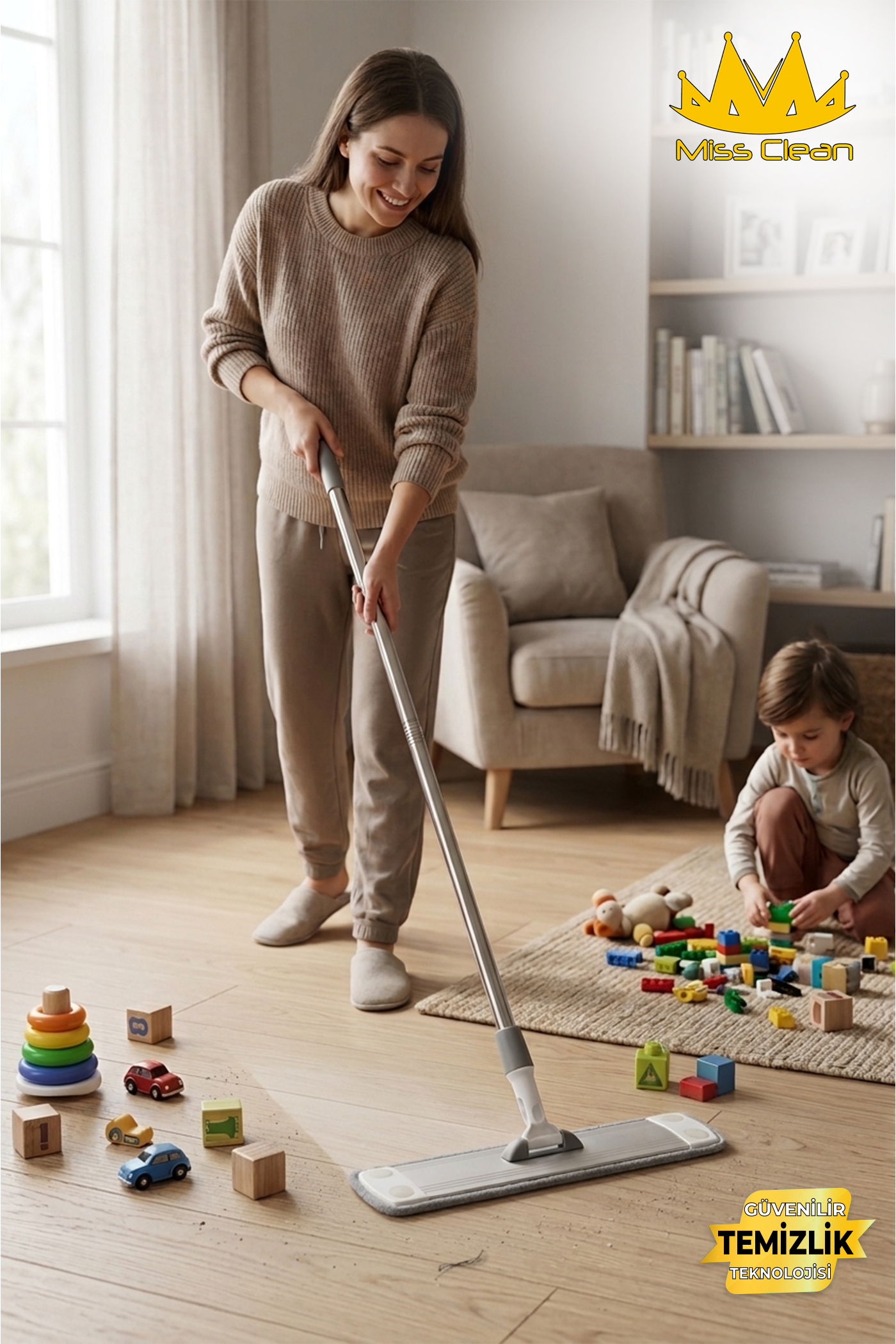 Uyumlu Multı Mop PRO 45 CM - Tüm Bezlerle Kullanılabilen Temizlik Çözümü