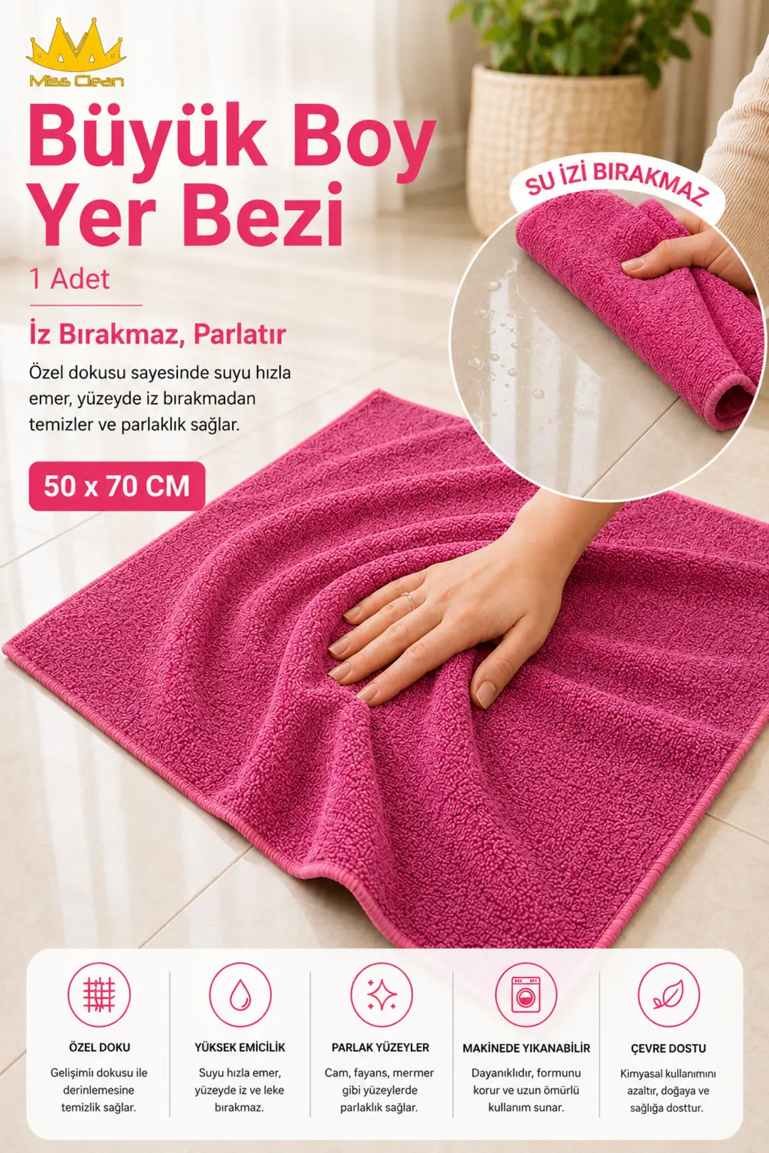 Büyük Boy Yer Bezi 50x70 cm