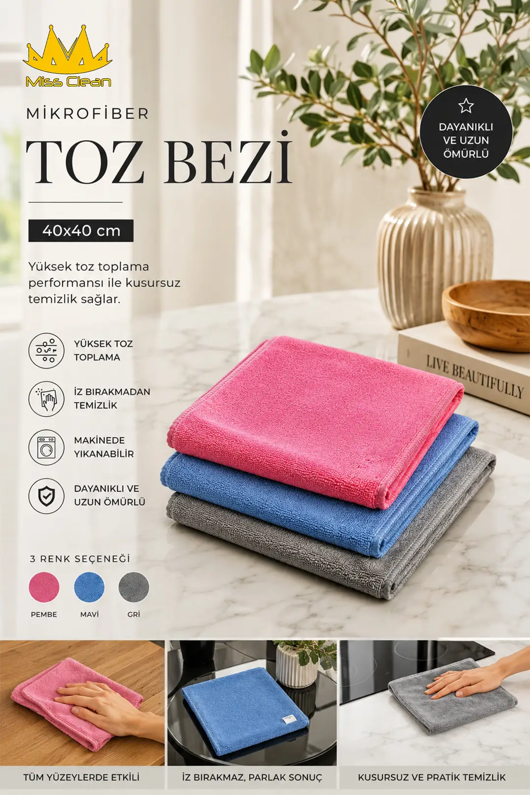 40x40 cm Profesyonel Sihirli Toz Bezi - 1 Adet