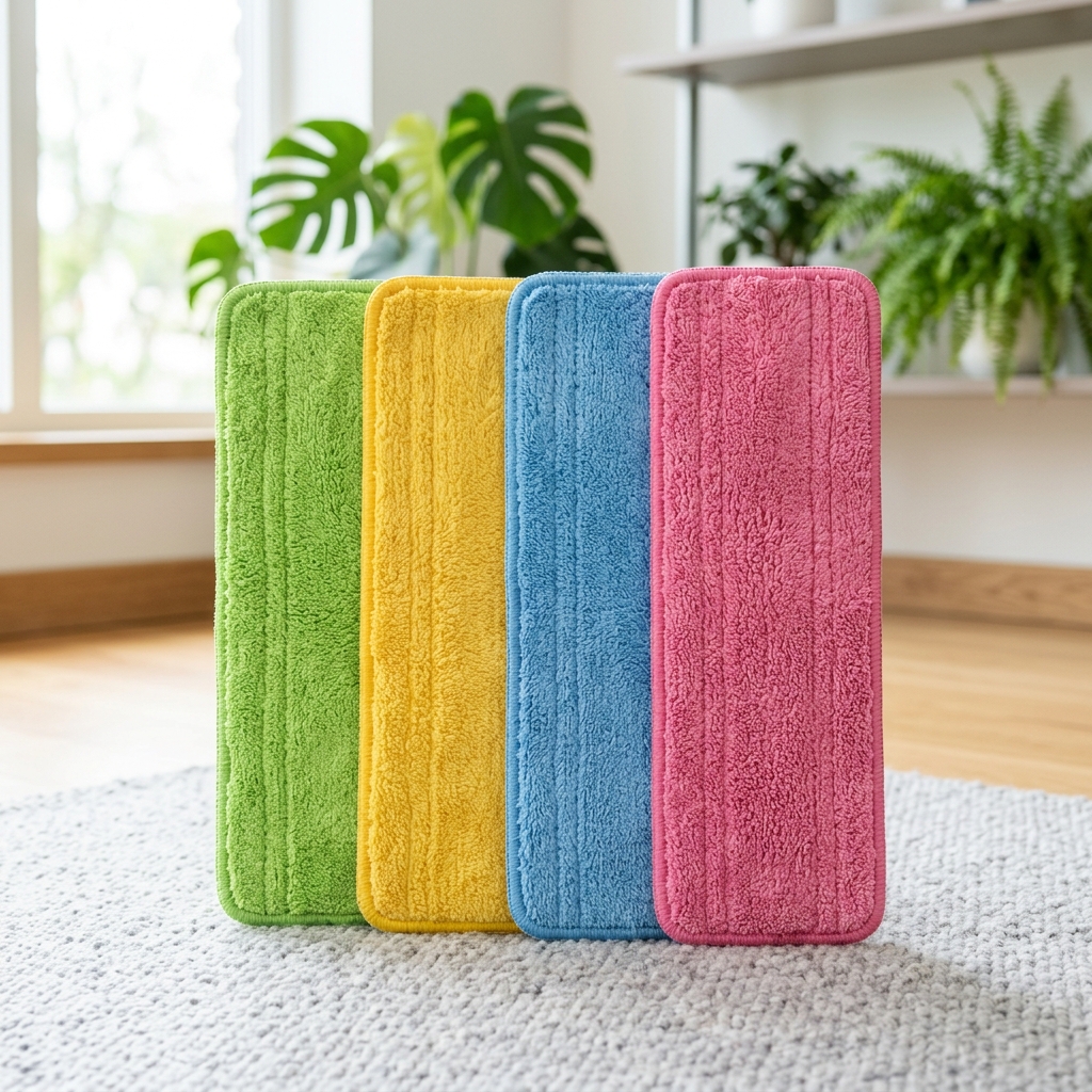 Silsew 4 Adet 40 Cm Mop Yedek Bezi – Renkli Mikrofiber Yedek Başlık Seti